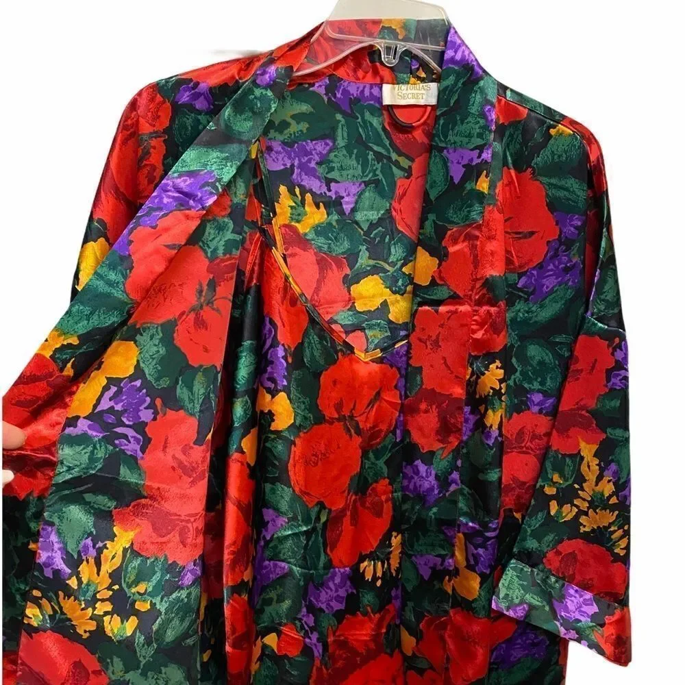 Victoria Secret Gold Label Floral Robe Set Medium